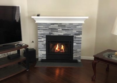 Custom Grey Brick Fireplace