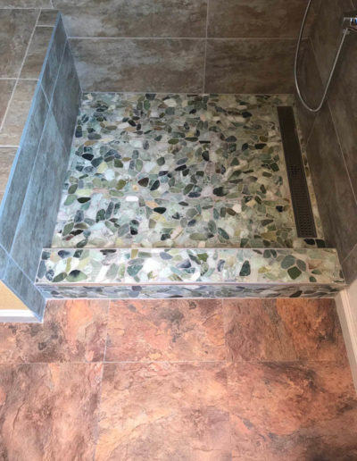 unique tile in shower remodel