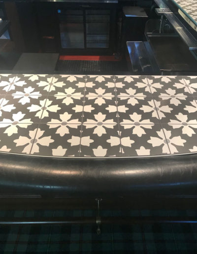 custom tile work in a bar in the Bay Area