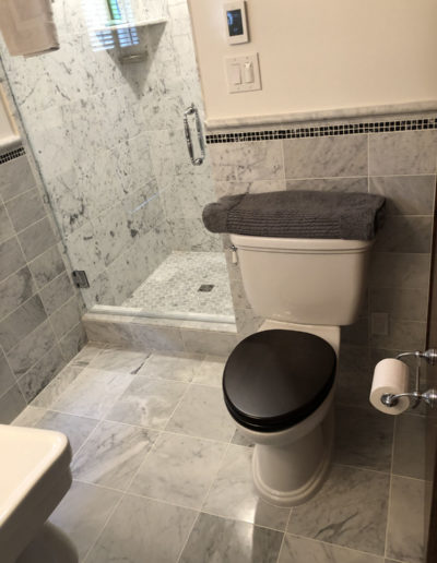 grey tiled bathroom