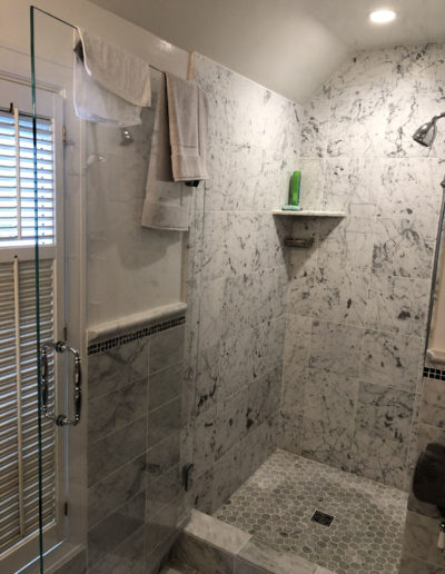 grey tile in shower remodel