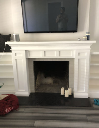 custom white fireplace