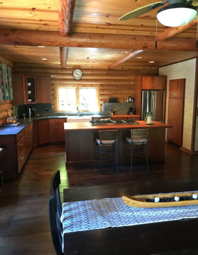 log cabin kitchen in the Bay Area