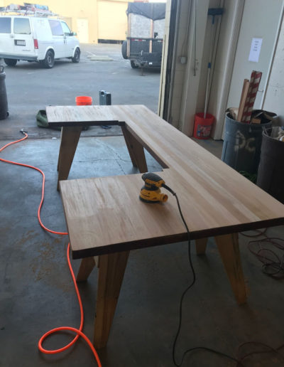 cutting out the custom countertop for kitchen island