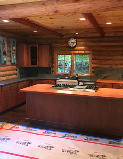 log cabin kitchen remodel work in progress