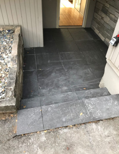 outdoor view of dark tile