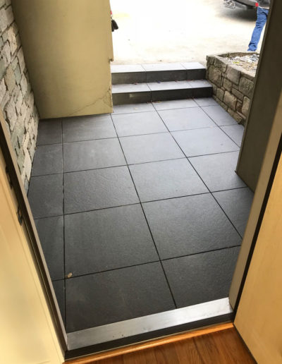 Charcoal tile in entryway
