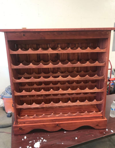 custom built wooden wine rack