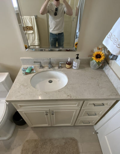 vanity in bathroom remodel