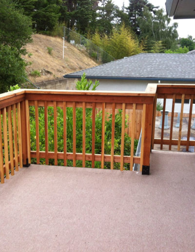 Deck railing built by Devoe Construction