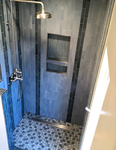tile installed in shower