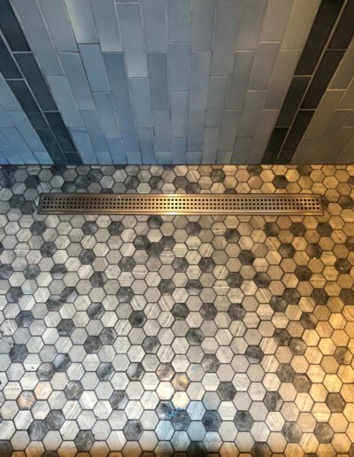 tile installed in shower floor