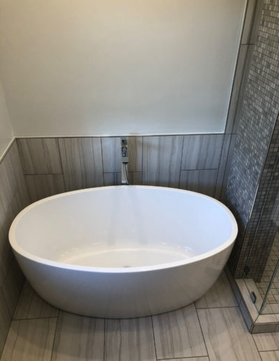 new freestanding bathtub installed in remodeled bathroom in the SF Bay Area